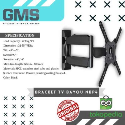 Braket Tv Breket TV LED North Bayou NB P4 32 43 40 50 55 - 32-43 INC